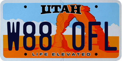 UT license plate W880FL