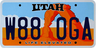 UT license plate W880GA