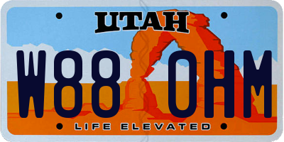 UT license plate W880HM