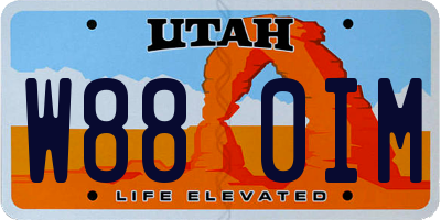 UT license plate W880IM