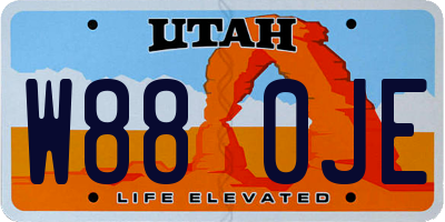 UT license plate W880JE