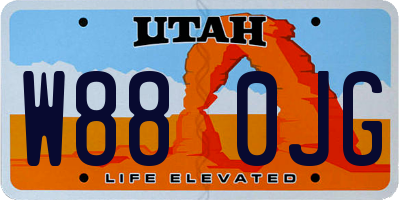 UT license plate W880JG