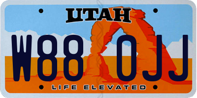 UT license plate W880JJ