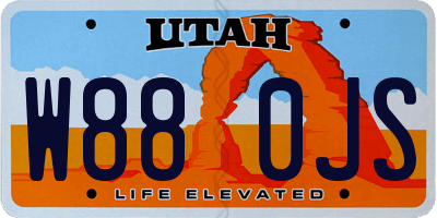 UT license plate W880JS