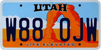UT license plate W880JW