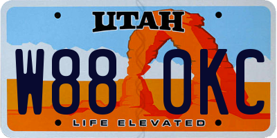 UT license plate W880KC