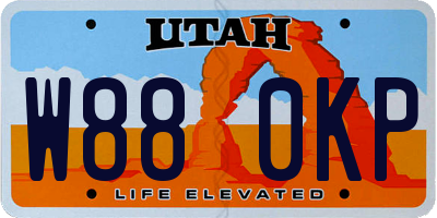 UT license plate W880KP