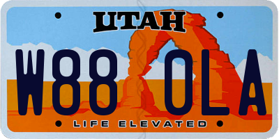 UT license plate W880LA