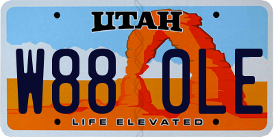 UT license plate W880LE