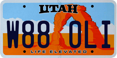 UT license plate W880LI