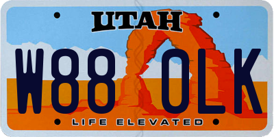 UT license plate W880LK