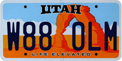 UT license plate W880LM