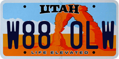 UT license plate W880LW