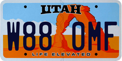 UT license plate W880MF