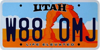 UT license plate W880MJ