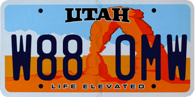 UT license plate W880MW