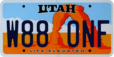 UT license plate W880NF