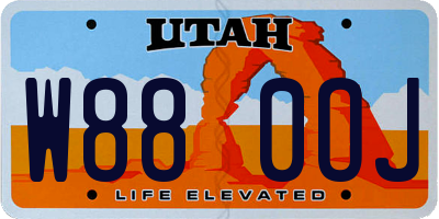 UT license plate W880OJ