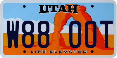 UT license plate W880OT