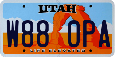 UT license plate W880PA