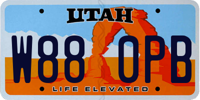 UT license plate W880PB