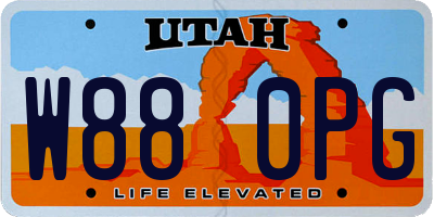 UT license plate W880PG