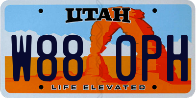 UT license plate W880PH
