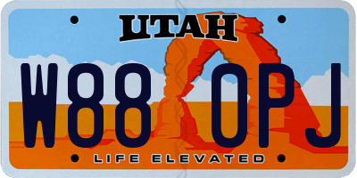 UT license plate W880PJ