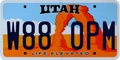 UT license plate W880PM