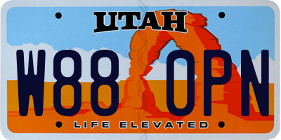 UT license plate W880PN