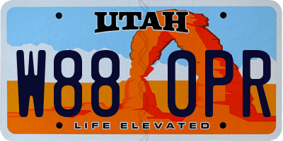 UT license plate W880PR