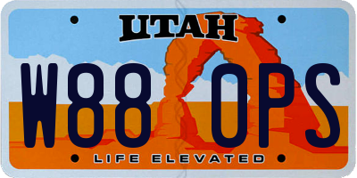 UT license plate W880PS