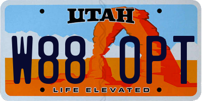 UT license plate W880PT