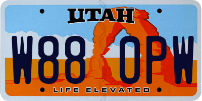 UT license plate W880PW