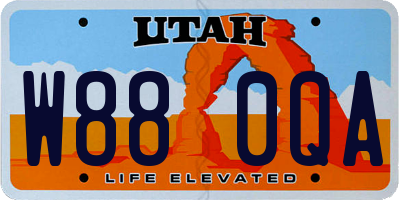 UT license plate W880QA