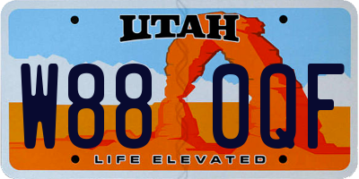 UT license plate W880QF