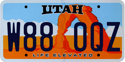 UT license plate W880QZ
