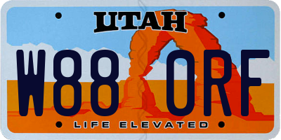 UT license plate W880RF