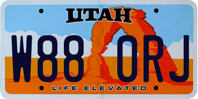 UT license plate W880RJ