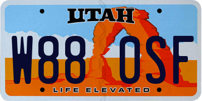 UT license plate W880SF