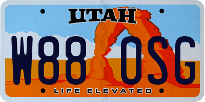 UT license plate W880SG
