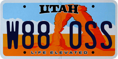 UT license plate W880SS