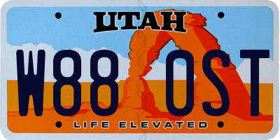 UT license plate W880ST
