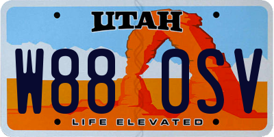 UT license plate W880SV