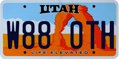 UT license plate W880TH