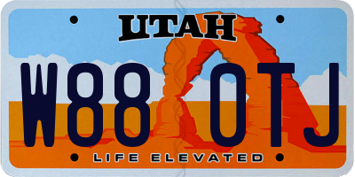 UT license plate W880TJ