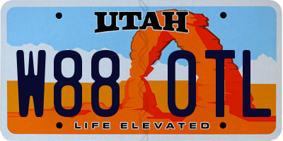 UT license plate W880TL