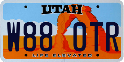 UT license plate W880TR
