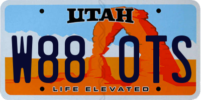 UT license plate W880TS