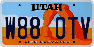 UT license plate W880TV